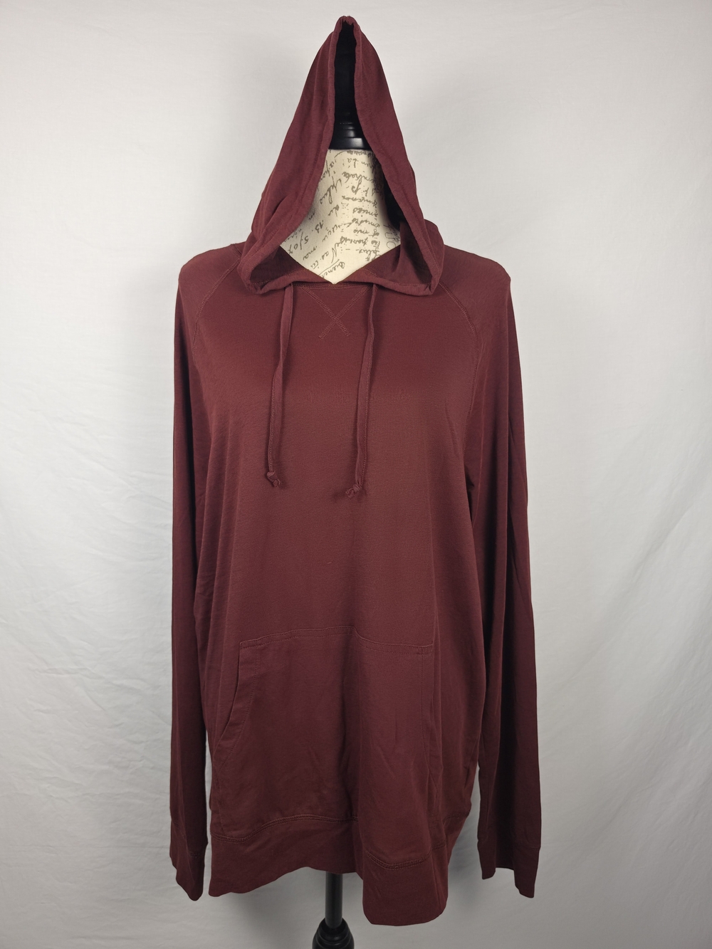 Abound Lightweight Burgundy Pullover Hoodie Sweatshirt Large